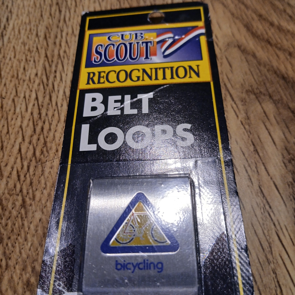 9 Vintage Boy Scout Belt Loops in Silver and Blue